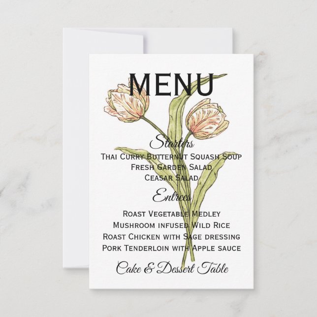 Spring Tulips Menu (fully customisable) Invitation (Front)