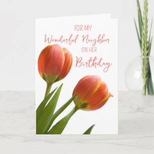 Spring Tulips Neighbour Birthday Card