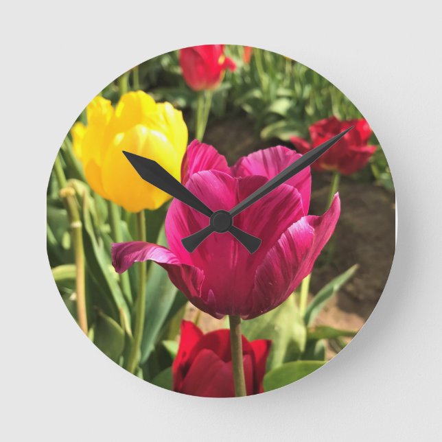 Spring Tulips, Oregon Round Clock (Front)
