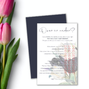 Spring tulips Over Under Bridal Shower Game