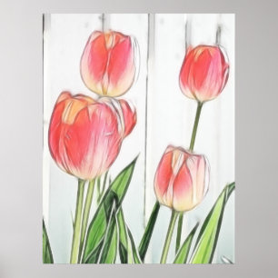 Spring Tulips Poster