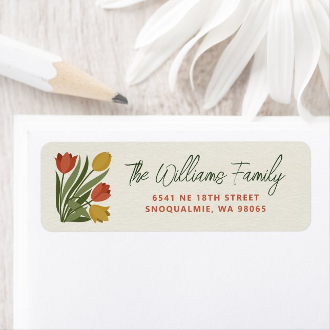 Spring Tulips Return Address Label (Insitu)