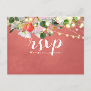 Spring Tulips & Roses Blush RSVP Postcard