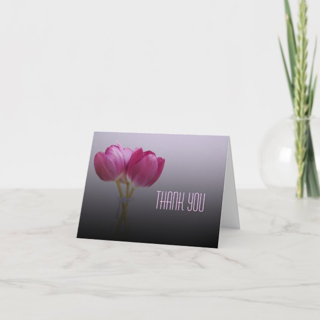 Spring Tulips Thank You Note Card (Front)