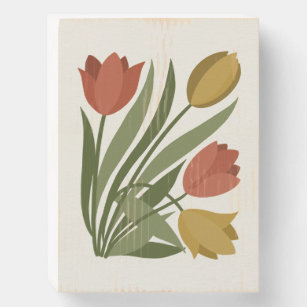 Spring Tulips Wood Art Wooden Box Sign