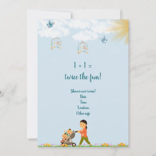 Spring Twin Baby Shower Invitation