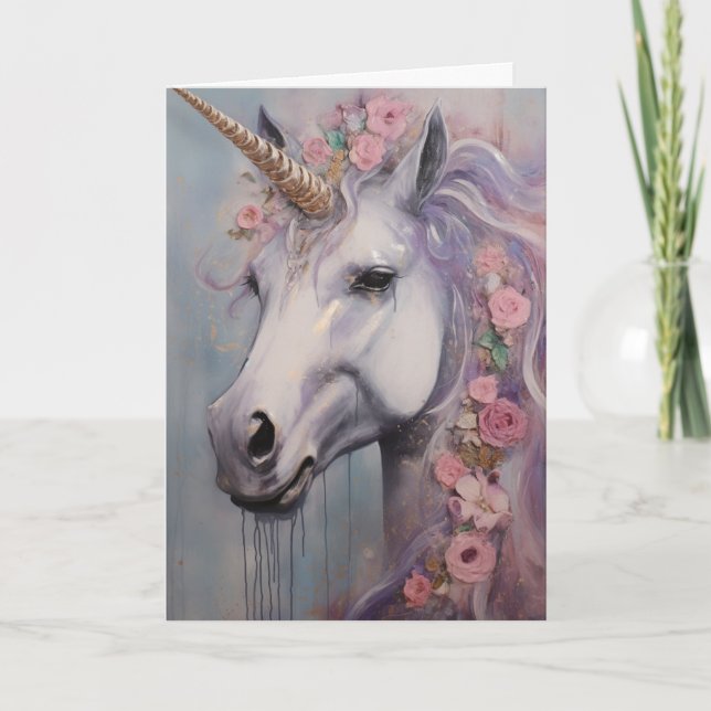 Spring Unicorn, Birthday Card (Front)