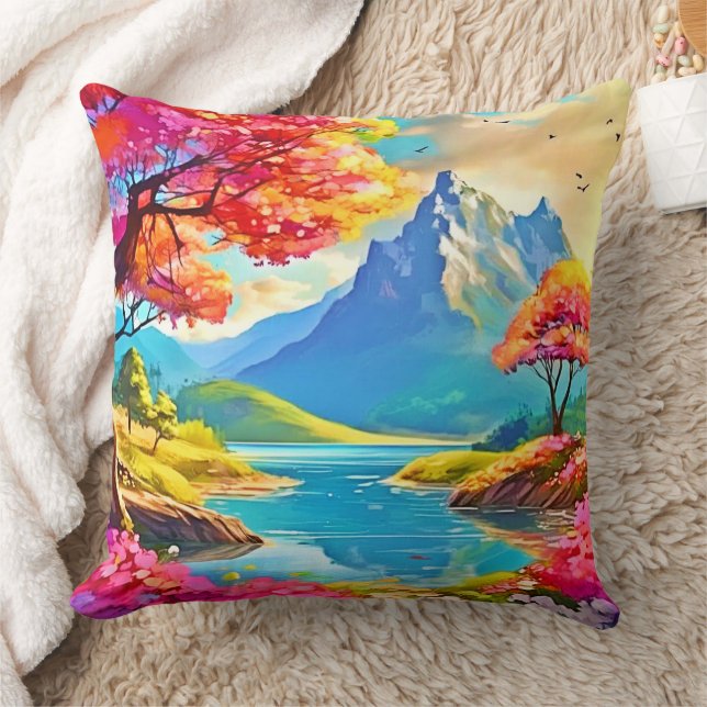 Spring Valley: Mountain View Cushion (Blanket)