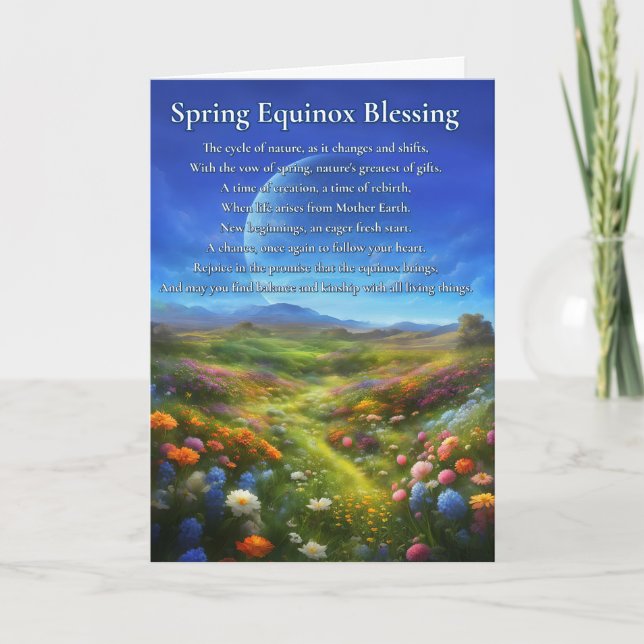 Spring Vernal Equinox Ostara Pretty Flower Card (Front)