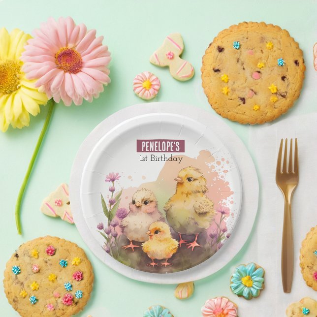 Spring vibes Chicks -  Birthday Party - Paper Plate (Creator Uploaded)