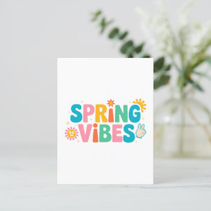 Spring Vibes – Cute & Colourful Seasonal Lettering Postcard
