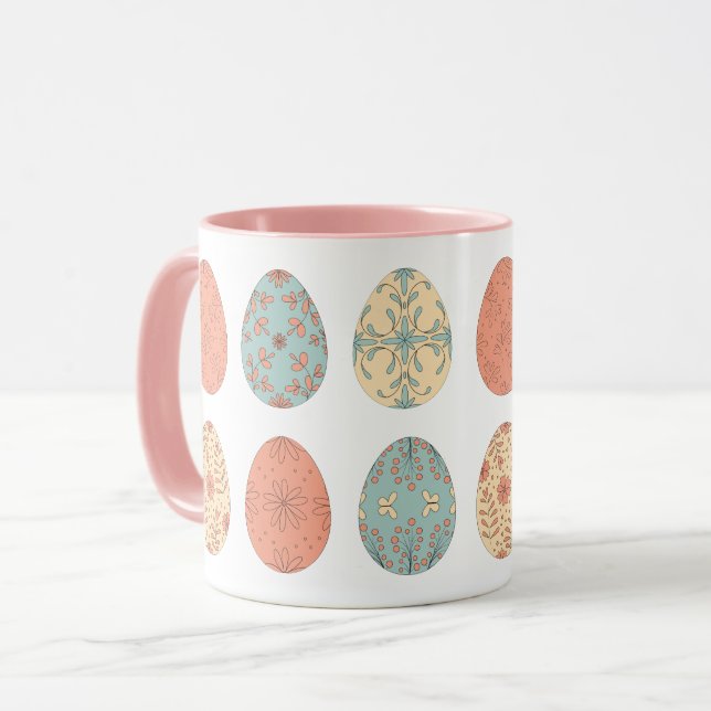 Spring Vibes – Easter Floral Patterned Eggs Mug (Front Left)