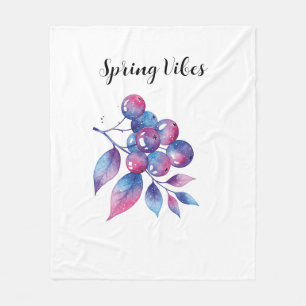Spring vibes floral cosmic  fleece blanket