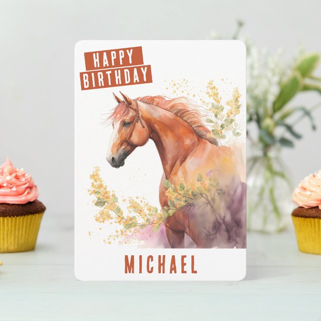 Spring vibes Horse Birthday Card (Creator Uploaded)
