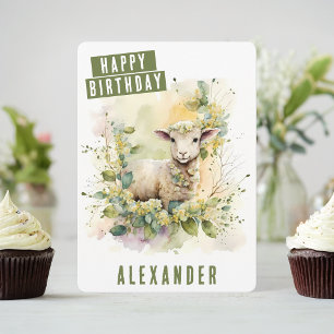 Spring vibes Lamb Birthday Card