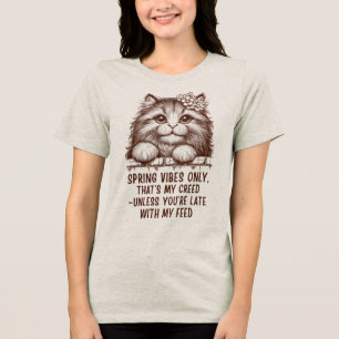 Spring Vibes Only - Funny Cat Lover Tri-Blend Shirt