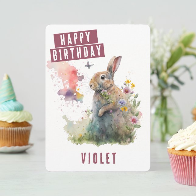 Spring vibes Rabbit Birthday Card (Creator Uploaded)