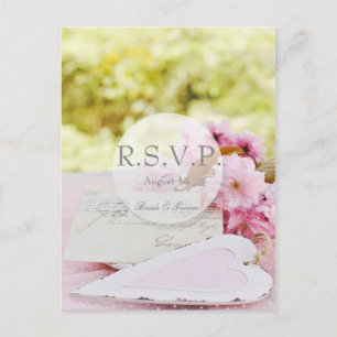 Spring vintage flower loveletter wedding RSVP Invitation Postcard