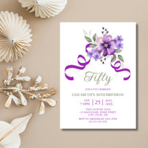 Spring Violet Flower Greenery Birthday