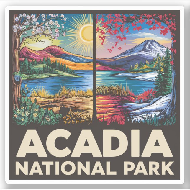 Spring vs Autumn Acadia National Park Gift  (Front)