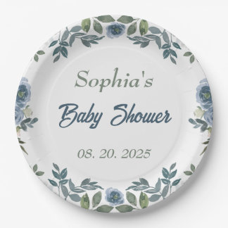 Spring Watercolor Baby Shower Paper Plate