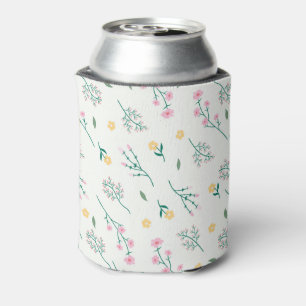Spring Watercolor Botanical Blooming Seamless Can Cooler