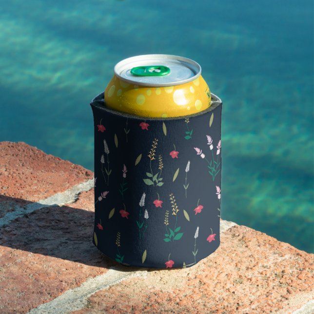 Spring Watercolor Botanical Blooming Seamless Can Cooler (In Situ Pool)