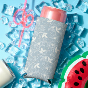 Spring Watercolor Botanical Blooming Seamless Seltzer Can Cooler