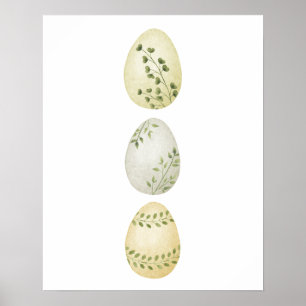 Spring Watercolor, Easter Egg Wall Art Poster
