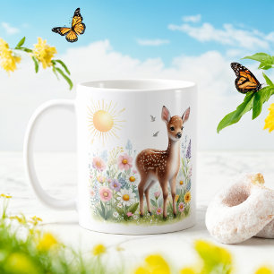 Spring Watercolor Fawn - Kid Mug
