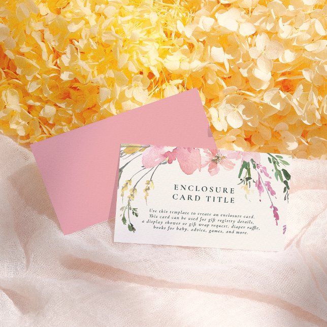 Spring Watercolor Floral Baby Shower  Enclosure Card (Creator Uploaded)