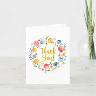 Spring Watercolor Floral Baby Shower Thank You Car