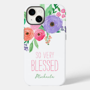 Spring Watercolor Floral Blessed Case-Mate iPhone 14 Case