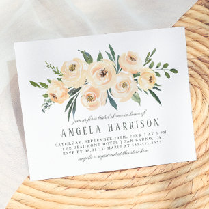 Spring Watercolor Floral Bridal Shower Invitation Postcard