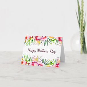 Spring watercolor floral frame custom card