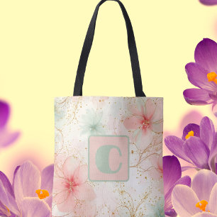 Spring Watercolor Floral Garden Tote Bag