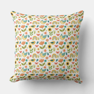 Spring watercolor floral Pattern  Cushion