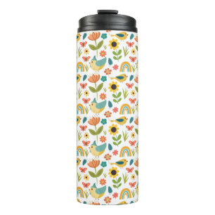 Spring watercolor floral Pattern  Thermal Tumbler