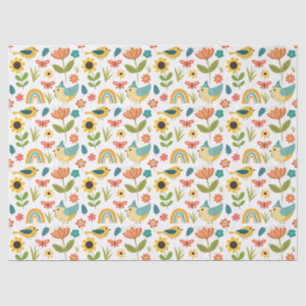 Spring watercolor floral Pattern Tissue Paper