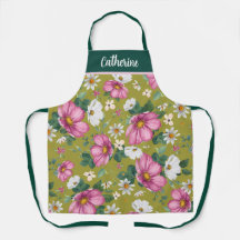 Spring watercolor floral personalised Apron