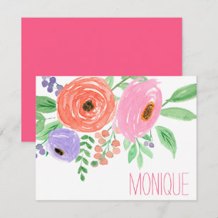 Spring Watercolor Floral Personalised Card