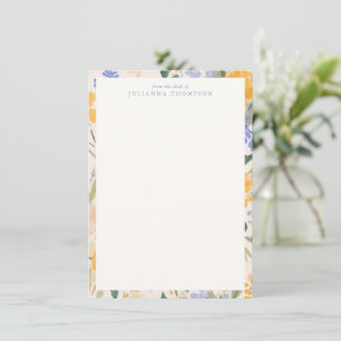 Spring Watercolor Floral Personalized Desk Name Card