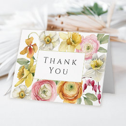 Spring Watercolor Floral Thank You Card