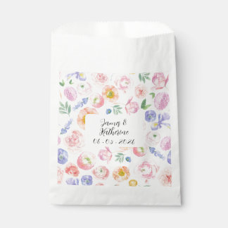 Spring Watercolor Floral Wedding Favour Bags