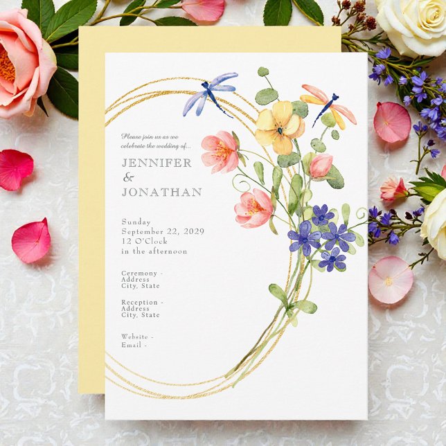 Spring Watercolor Floral Wedding Invitation (Creator Uploaded)