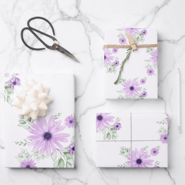 Spring Watercolor Floral Wrapping Paper – Elegant  (Front)