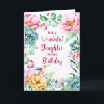 Spring Watercolor Flowers Daughter Birthday Card<br><div class="desc">Birthday card for daughter with vintage colourful watercolor flowers and thoughtful verse.</div>
