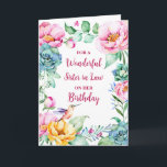 Spring Watercolor Flowers Sister in Law Birthday Card<br><div class="desc">Birthday card for sister in law with vintage colourful watercolor flowers and thoughtful verse.</div>