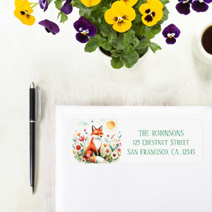 Spring Watercolor Fox Return Address