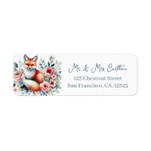 Spring Watercolor Fox Return Address